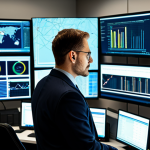보안관제센터 근무자의 하루 일과 - SOC Analyst at Work** "A cybersecurity analyst working at a Security Operations Center (SOC), surro...