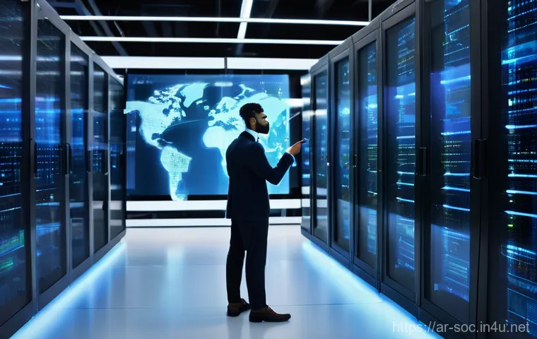 보안관제센터 퇴사 후 커리어 방향 - **Prompt:** "A highly focused female cybersecurity expert, wearing smart professional attire, is eng...