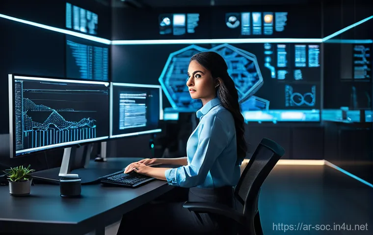 보안관제센터 근무 시간과 라이프 밸런스 - Prompt 1: Focused SOC Professional with a Glimpse of Balance**